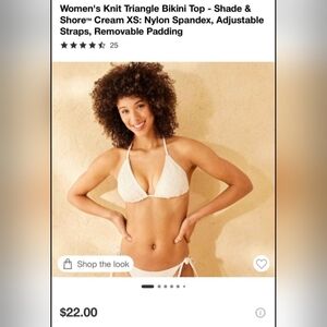 Shade & Shore White Triangle Bikini Top